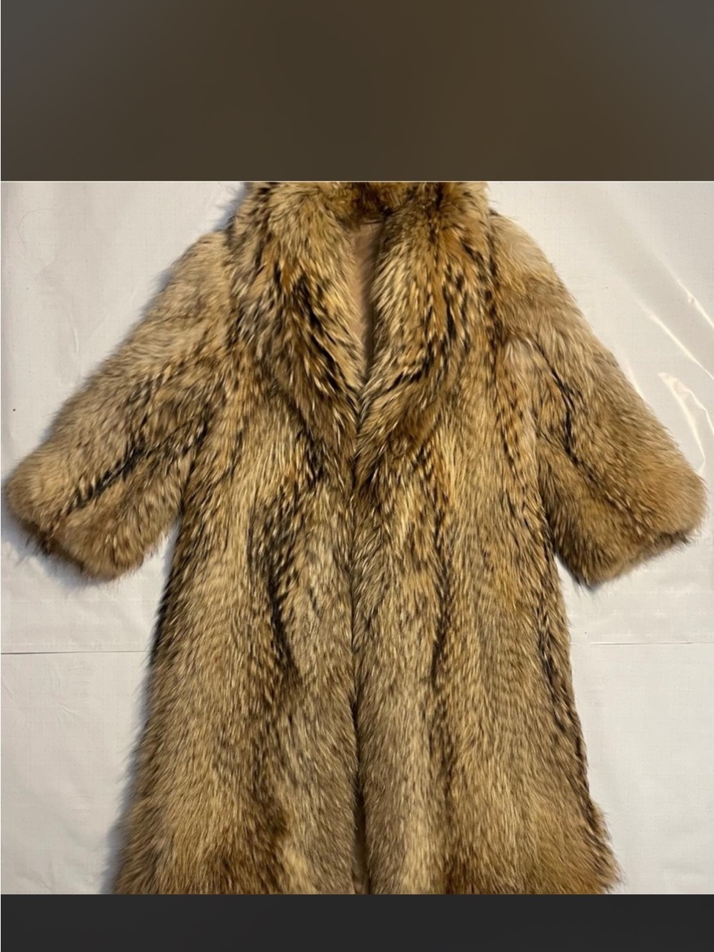 FIN RACCOON Luxurious Natural Brown FULL FLOOR LENGTH Fur Coat -